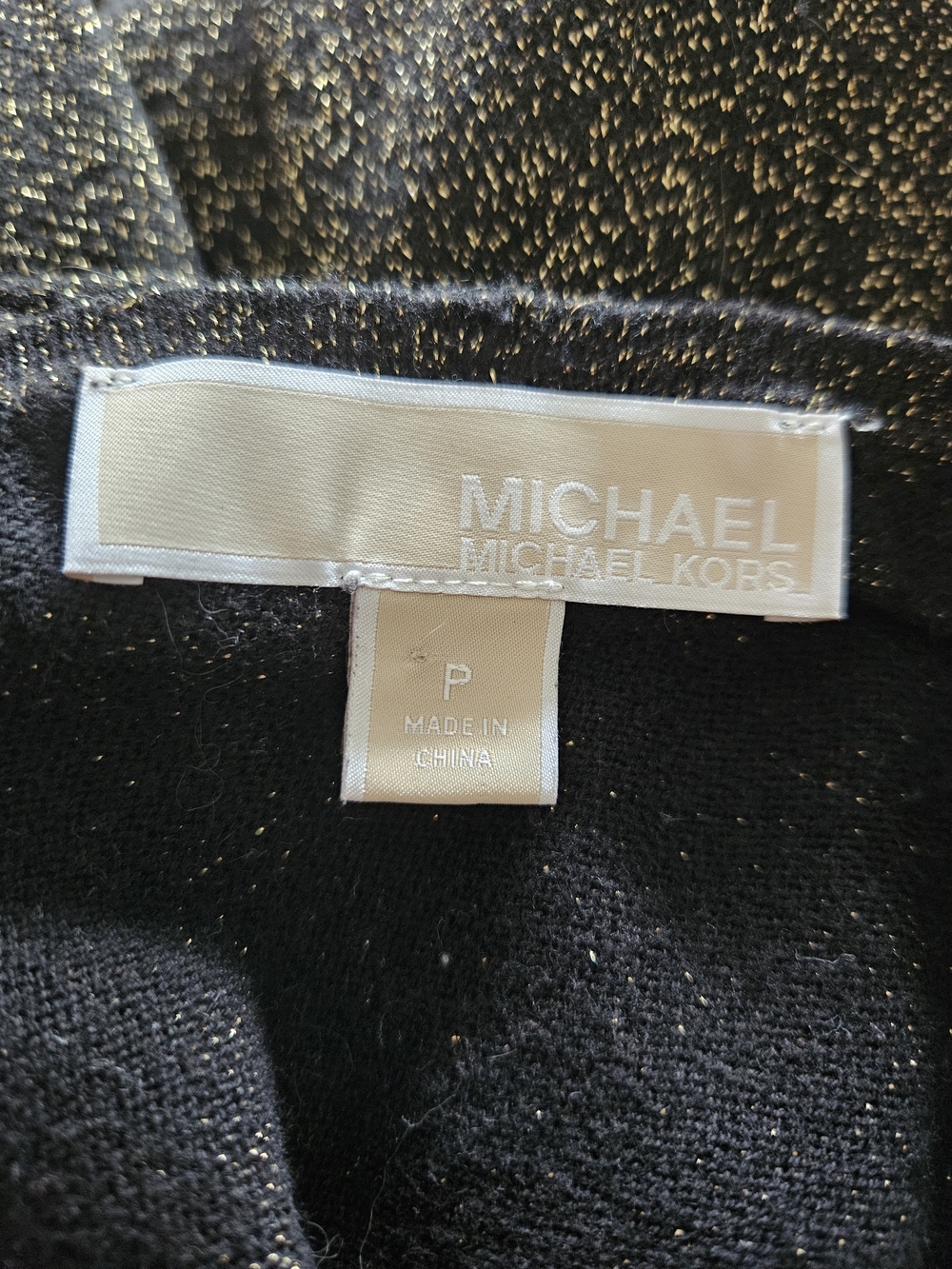 Michael Kors Black Metallic Open-Front Cardigan - Picture 4 of 4